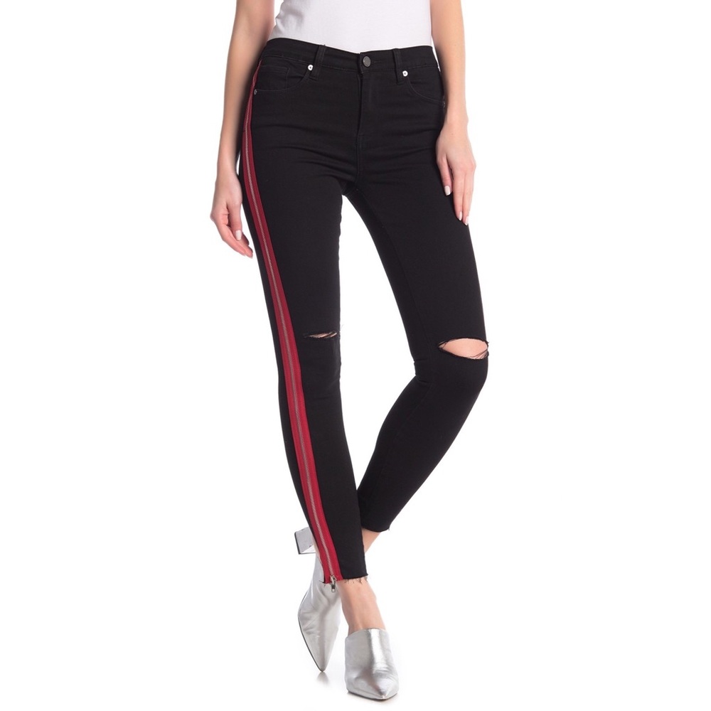 BLANKNYC High Rise Paneled Zipper Jeans